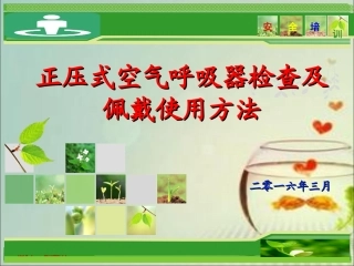 正压式空气呼吸器检查及使用方法