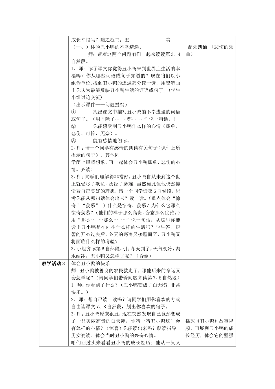 丑小鸭教学方案_第2页