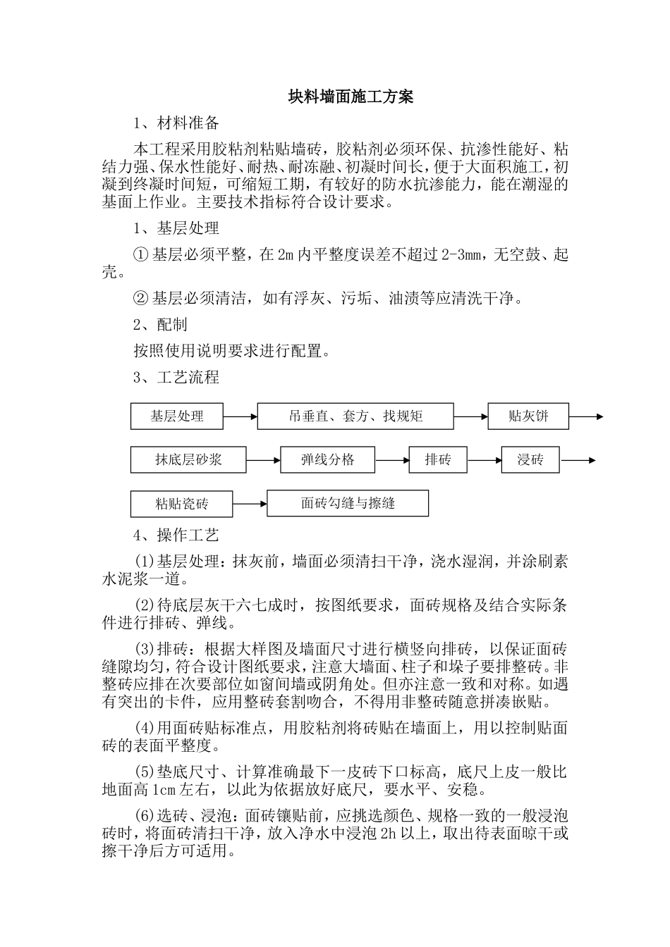 块料墙面施工方案_第1页