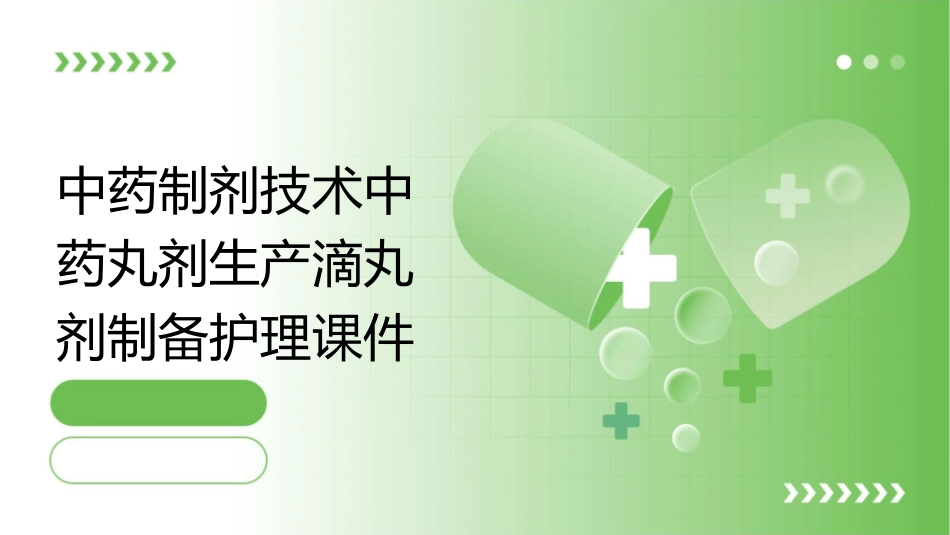 中药制剂技术 中药丸剂生产滴丸剂制备护理课件1_第1页