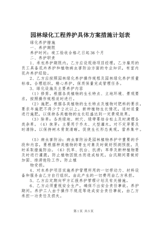 园林绿化工程养护具体方案措施计划表_1 