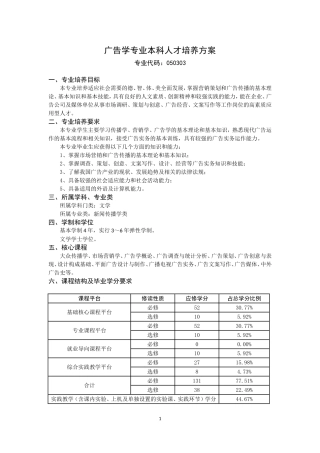 广告学本科人才培养方案