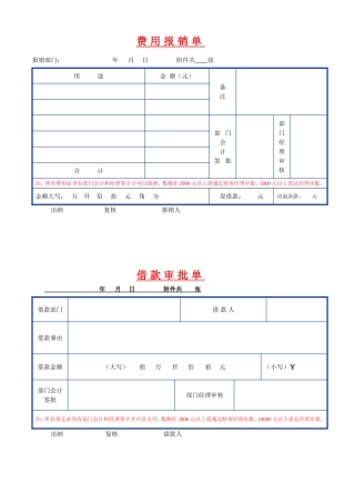 费用报销单表格
