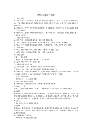 京剧脸谱设计制作