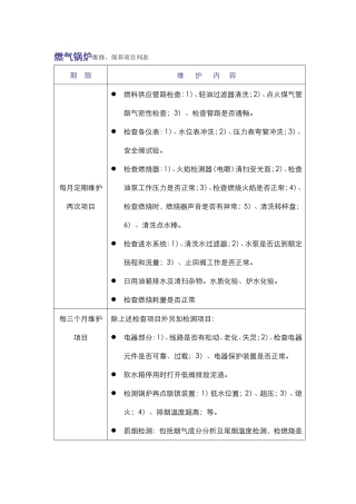 燃气锅炉维修保养内容