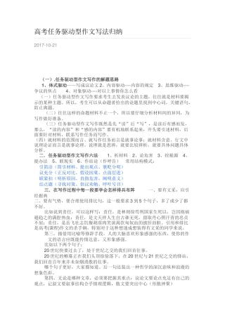 高考任务驱动型作文写法归纳