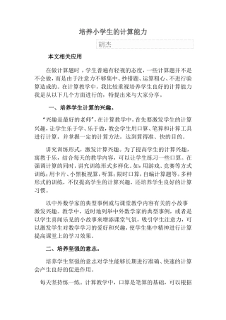 培养小学生的计算能力 (2)