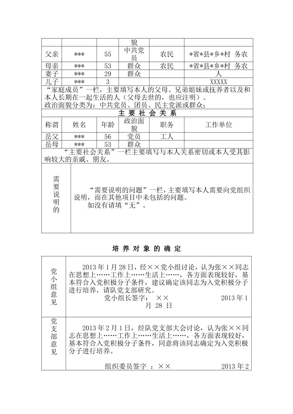 最新填写《申请入党积极分子培养考察登记表》_第3页
