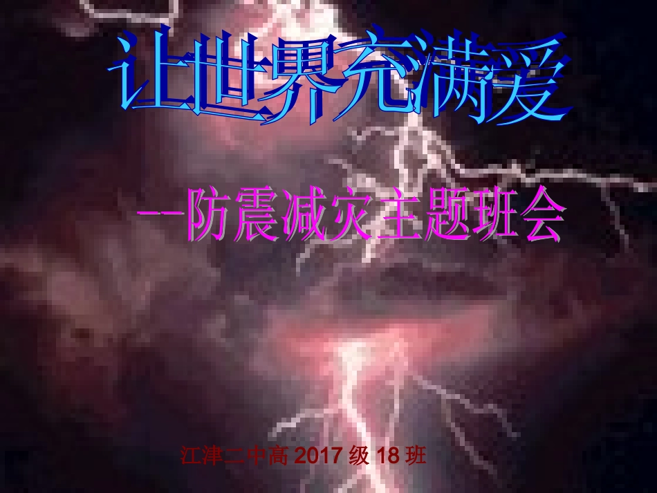 防震减灾主题班会PPT_第1页