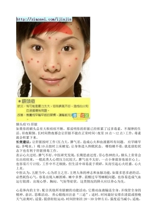 额头痘VS肝脏
