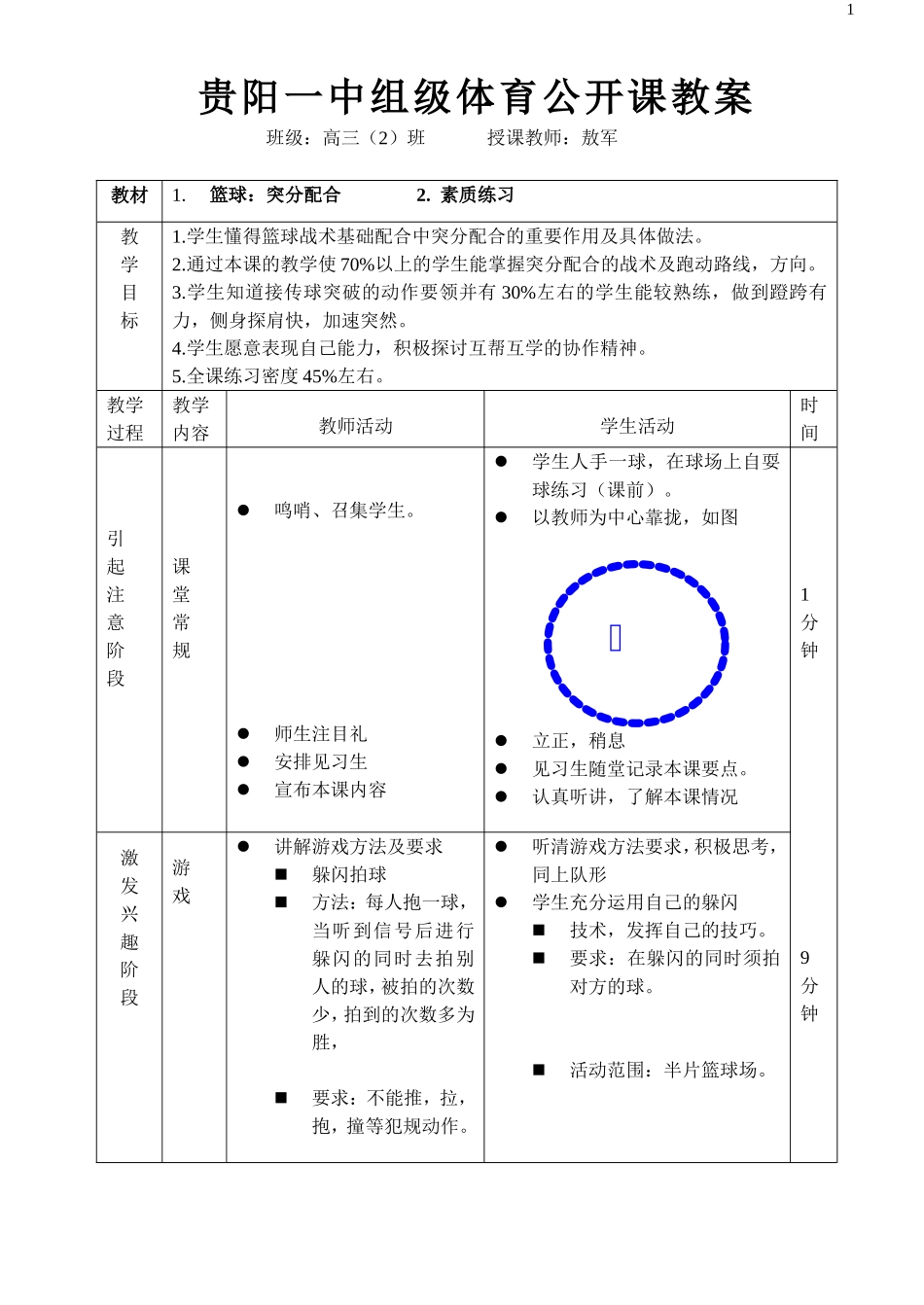 高中篮球突分配合_第1页