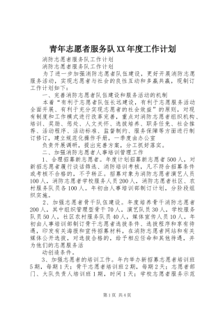 青年志愿者服务队XX年度工作计划 