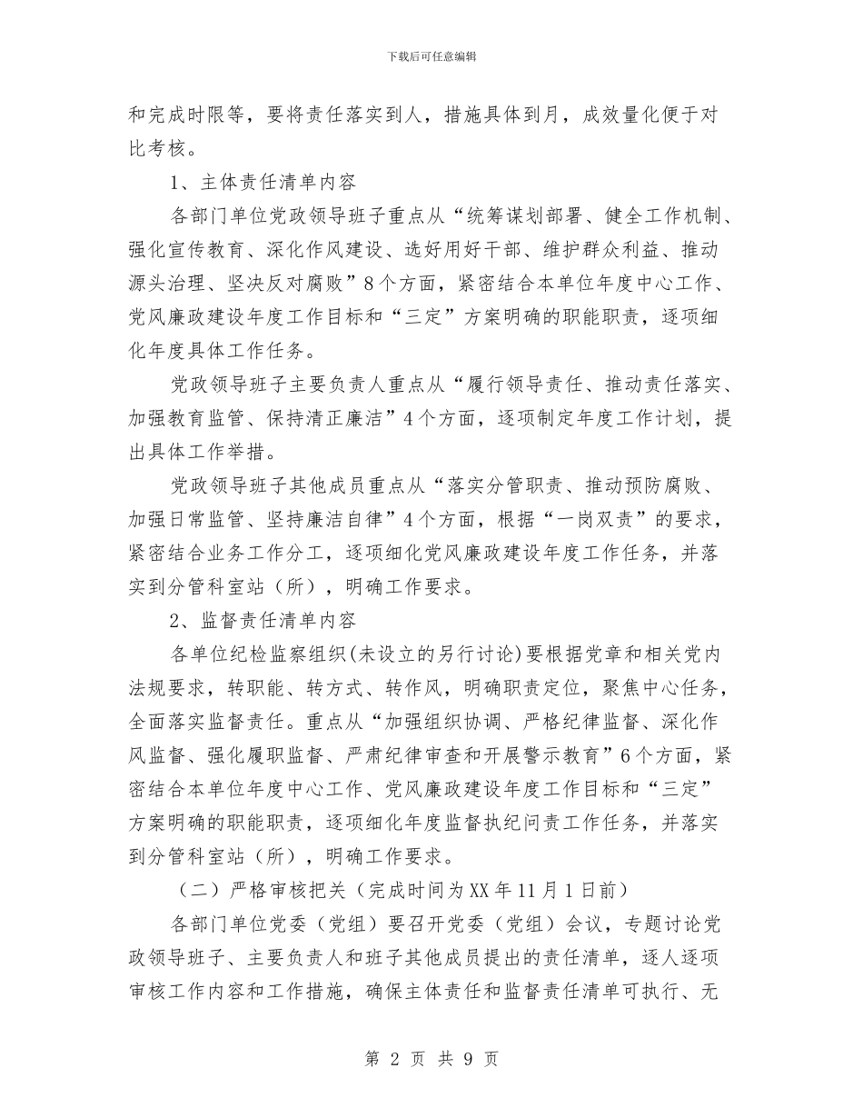 党风廉政建设“两个责任”管理工作方案与党风廉政建设“四大行动”实施方案汇编_第2页
