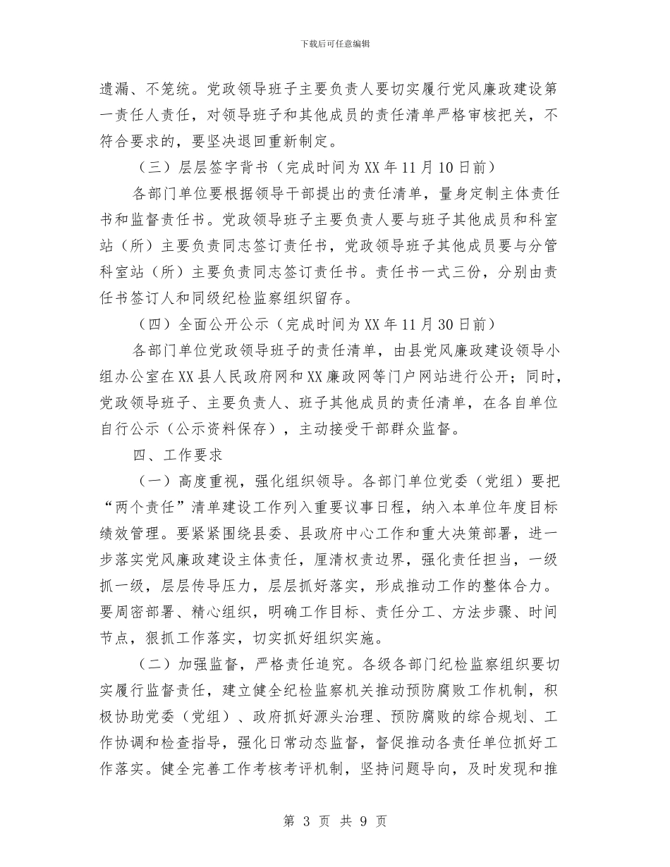 党风廉政建设“两个责任”管理工作方案与党风廉政建设“四大行动”实施方案汇编_第3页
