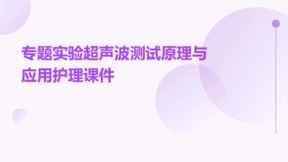 专题实验超声波测试原理与应用护理课件