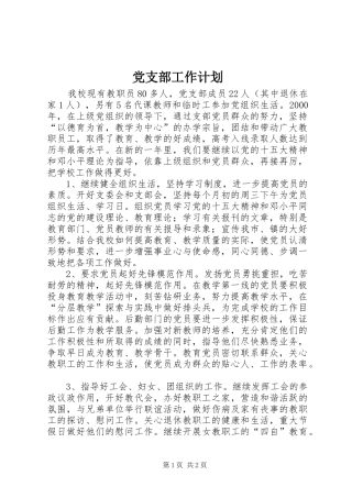 党支部工作计划 (25)