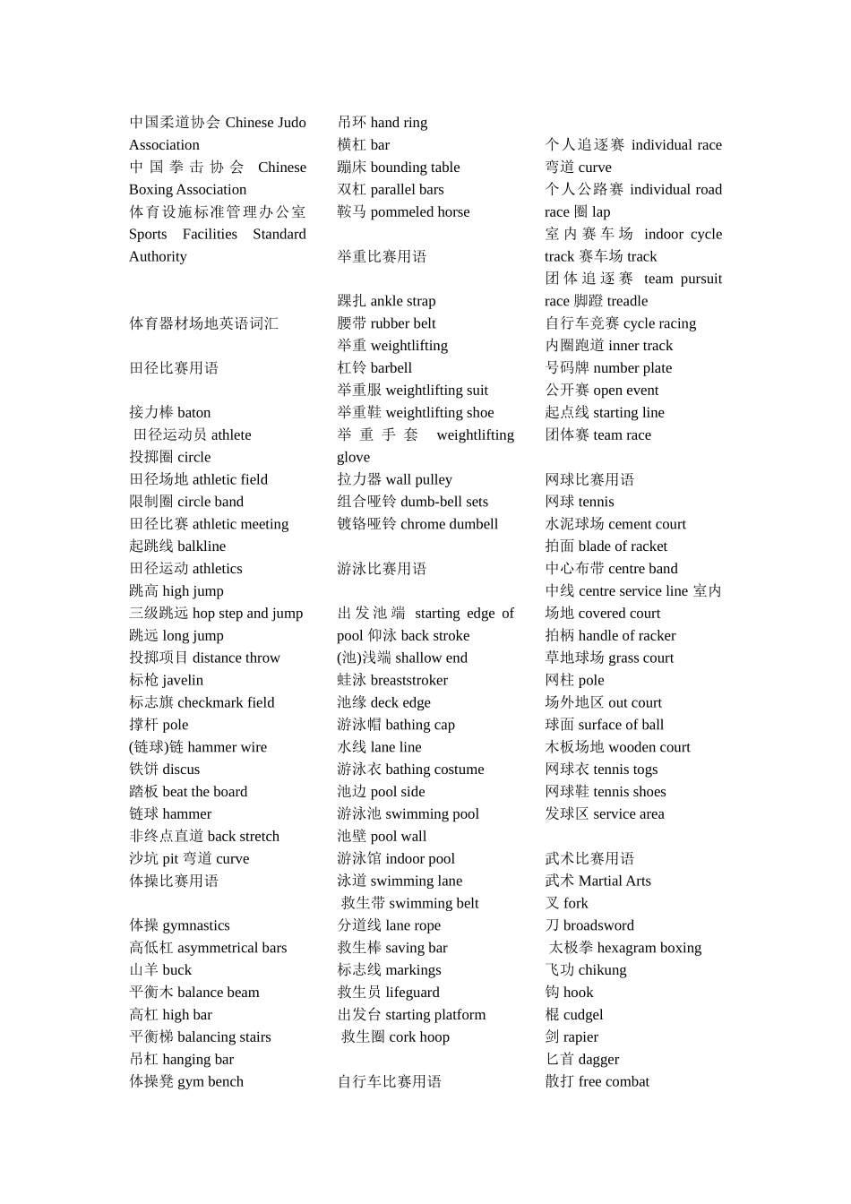 体育运动英语词汇_第3页