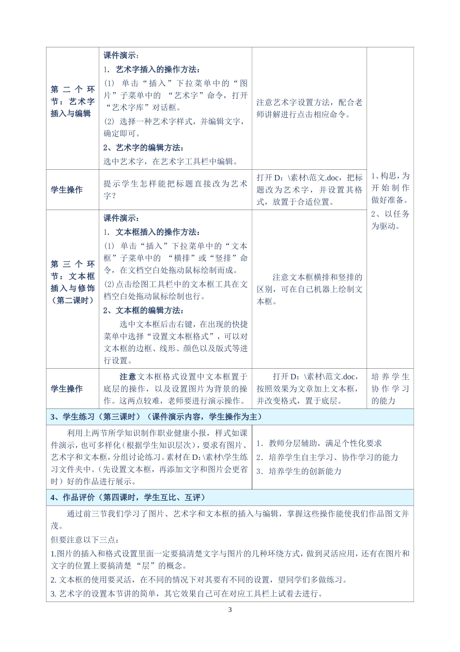 《制作职业健康小报》教学设计方案_第3页
