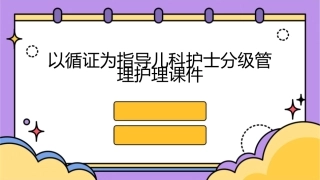 以循证为指导儿科护士分级管理护理课件1
