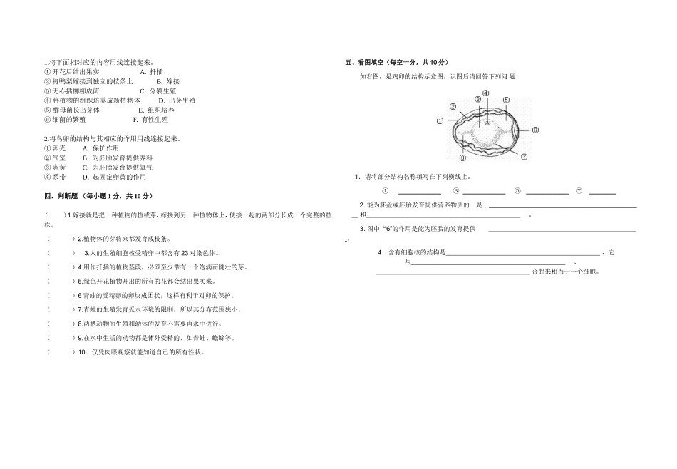 八年级生物竞赛测试题_第2页