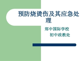 烧烫伤的预防与应急处理