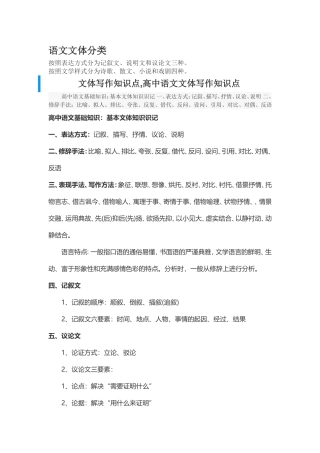 语文文体分类