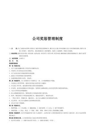 公司奖惩管理制度(整合版)