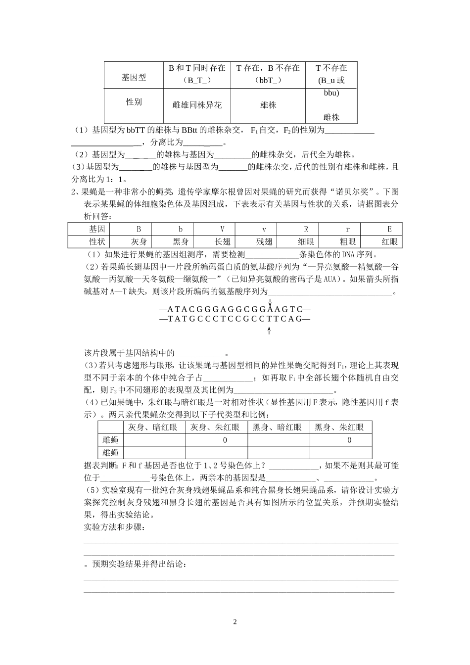 《遗传推理》专题复习_第2页