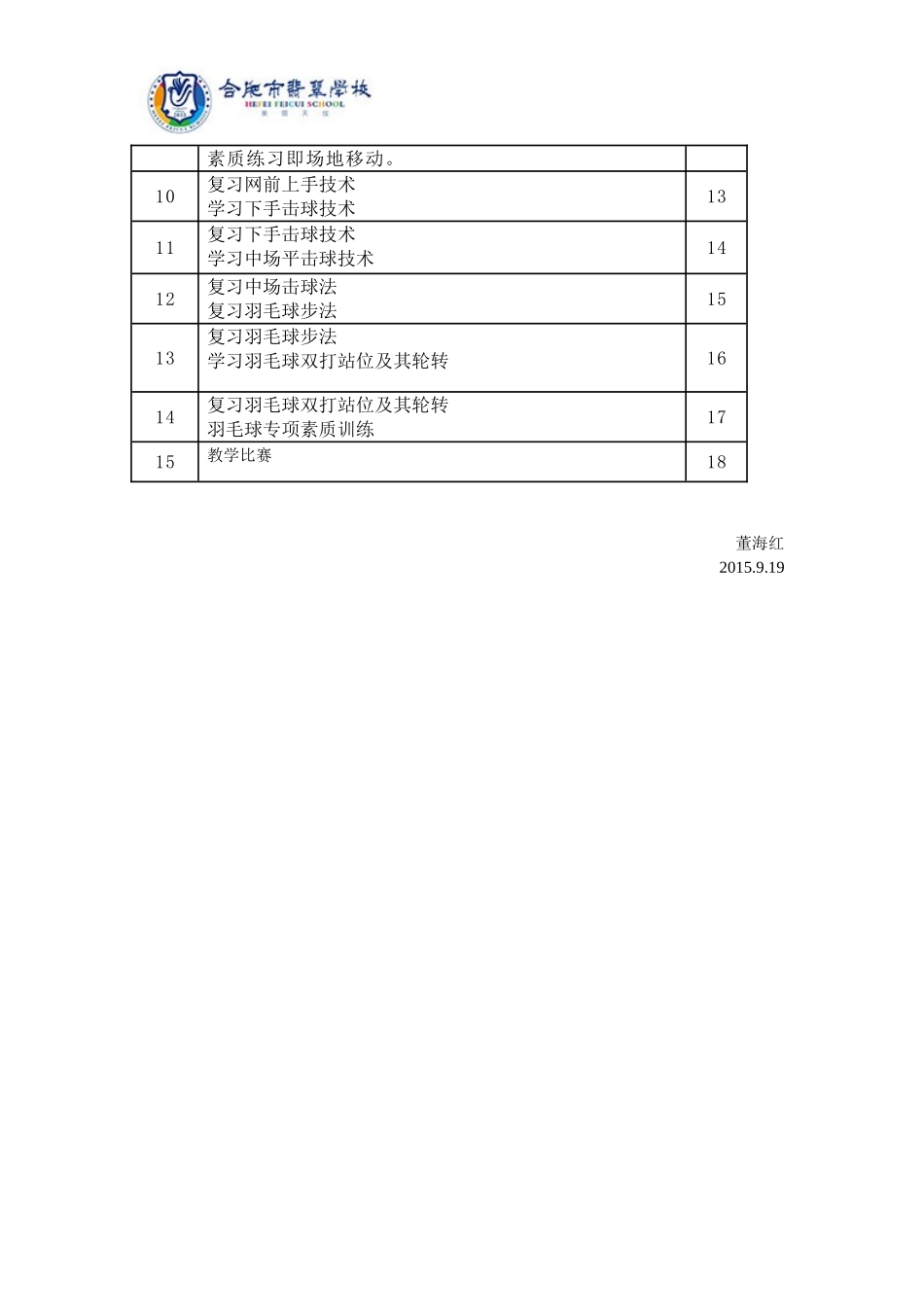 二年级羽毛球教学计划-董海红_第2页