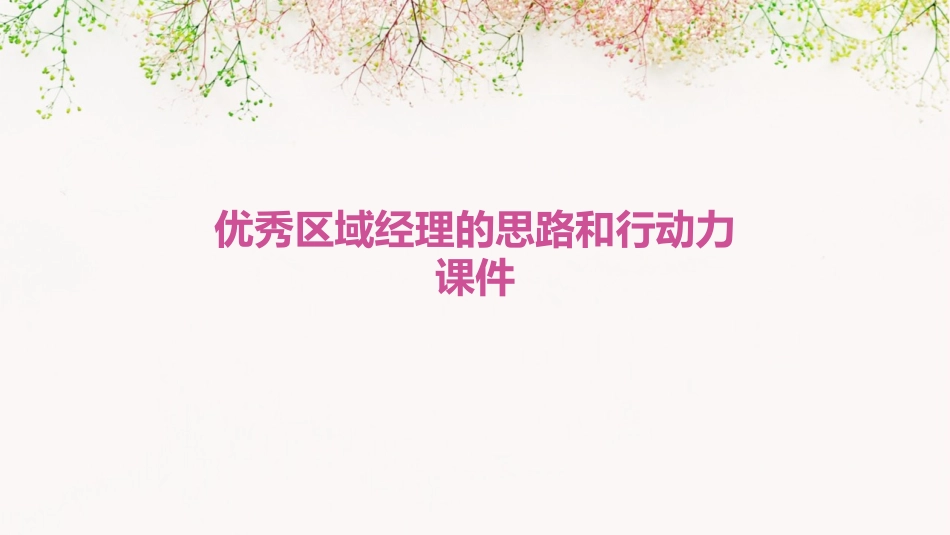 优秀区域经理的思路和行动力课件_第1页