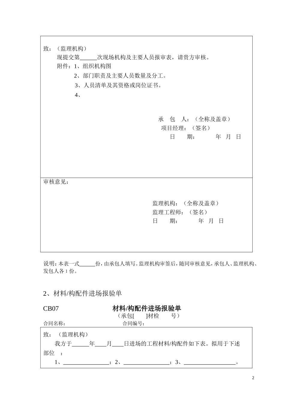 水利工程施工资料表格及文件汇总_第2页