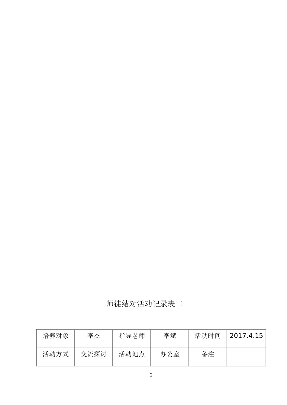 师徒结对活动记录表-师傅_第2页