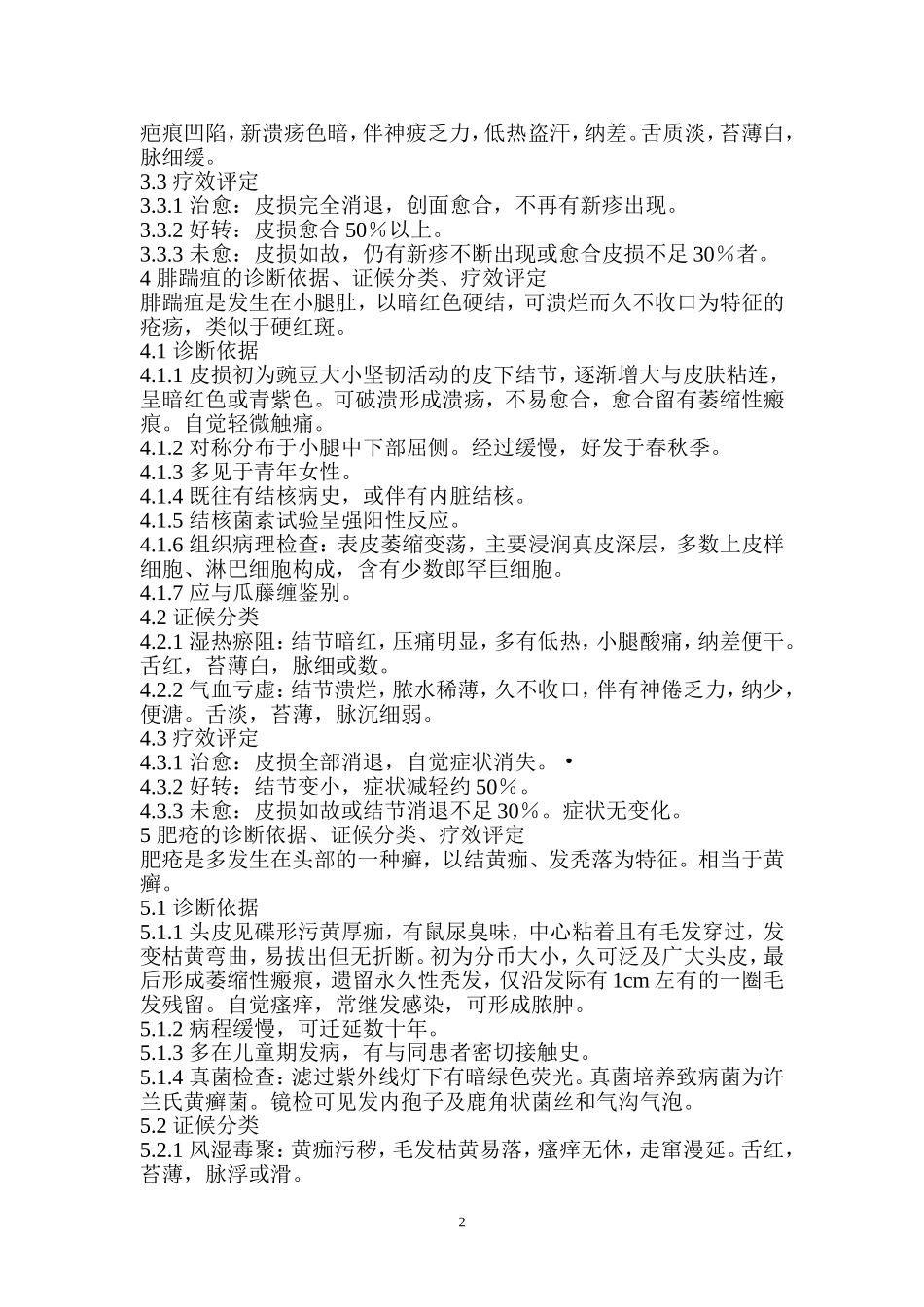 中医病证诊断疗效标准(皮肤科)_第2页