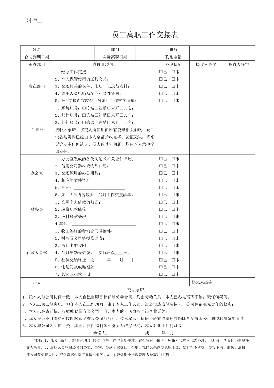 离职表格附件一_第2页
