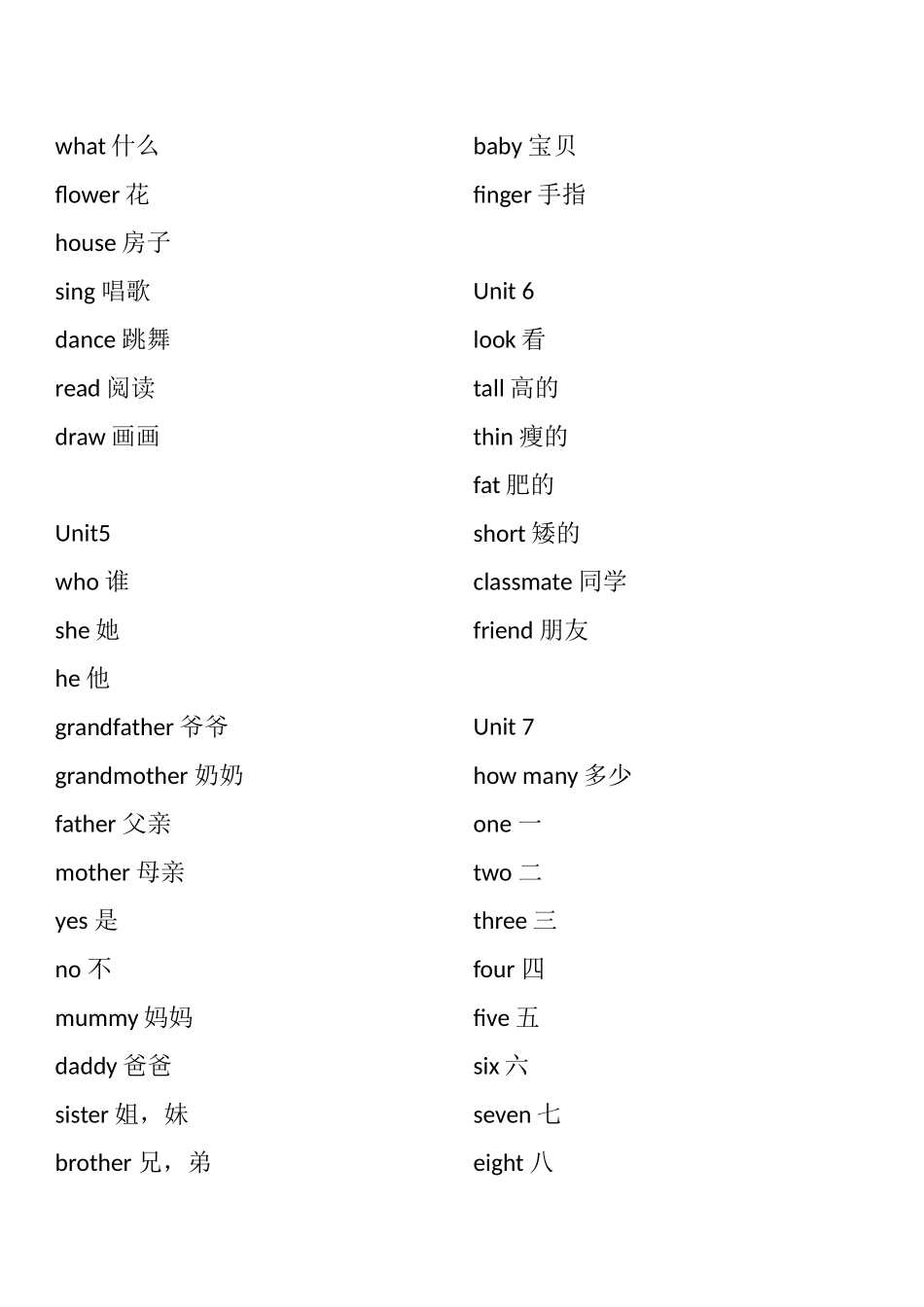 牛津深圳版小学英语各年级单词表_第2页