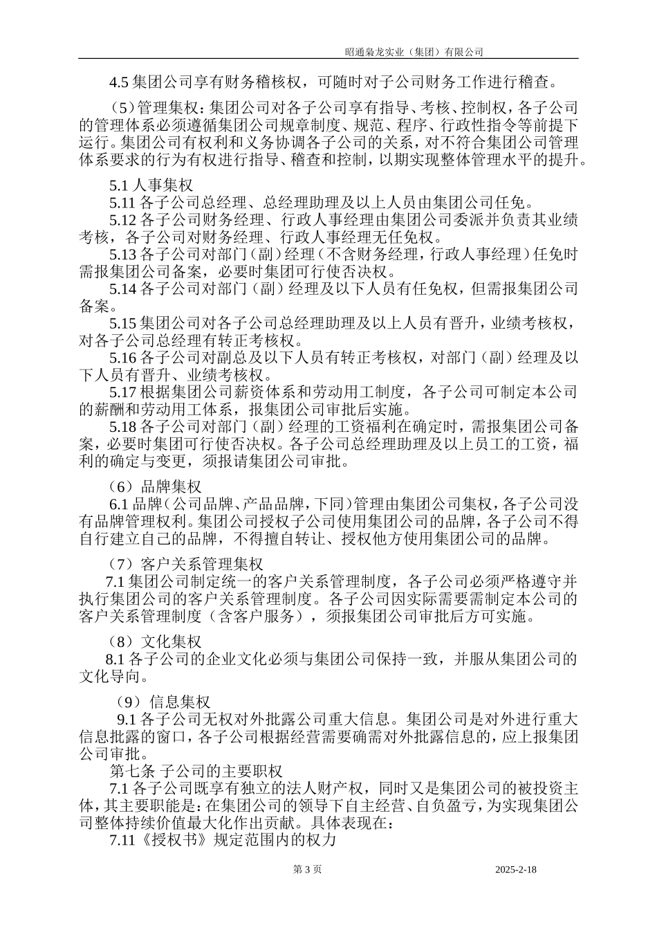 集团与子公司权限管理规定_第3页