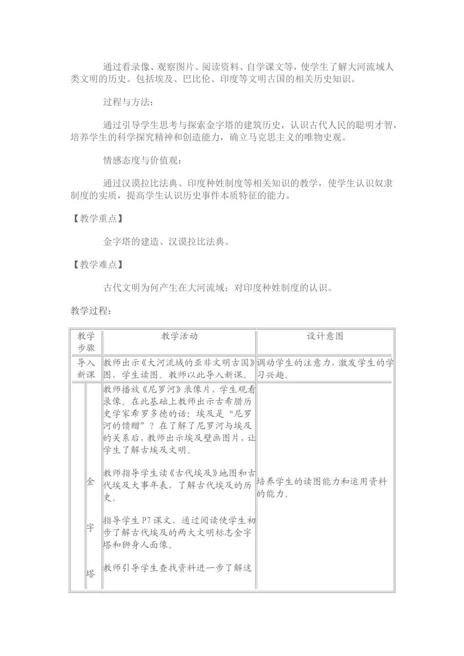 《大河流域——人类文明的摇篮》教学设计_第2页