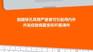 鼓膜穿孔耳聋严重者可引起颅内外并发症致病菌变形杆菌课件