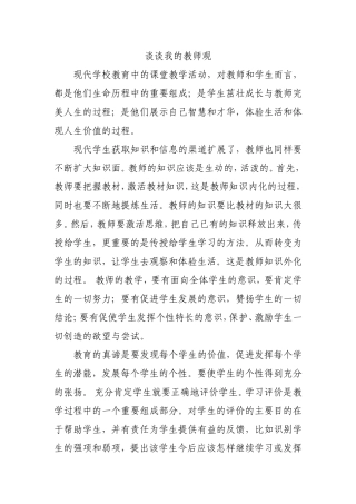 谈谈我的教师观