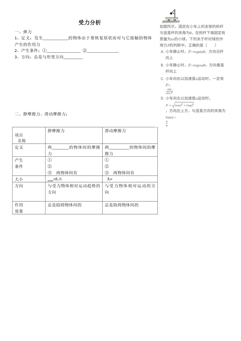 高三受力分析_第1页