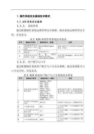 信息系统安全基线
