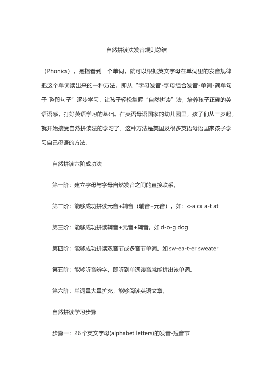 自然拼读法发音规则总结_第1页