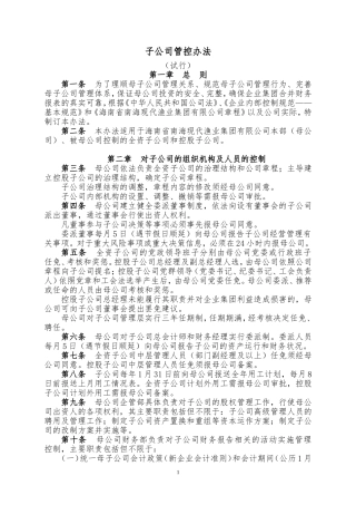子公司管理办法
