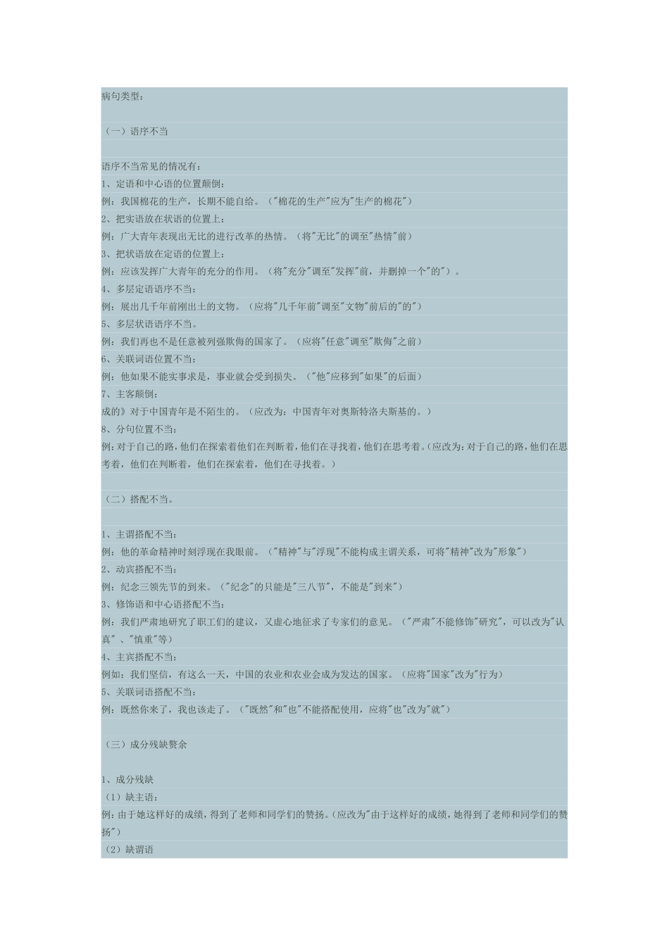 病句类型及修改方法_第1页