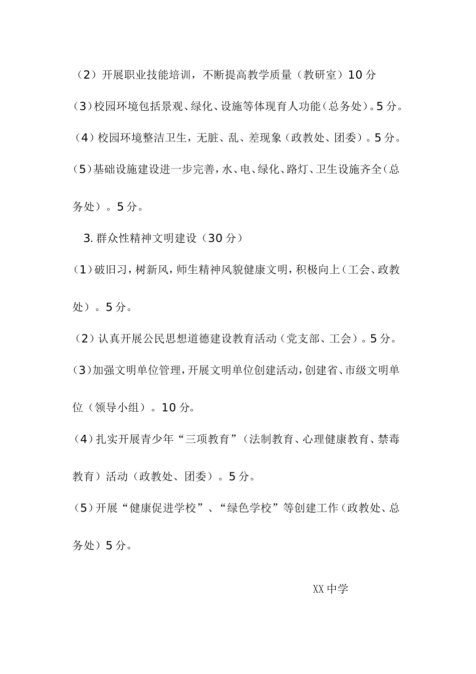 中学文明单位建设考核奖惩办法_第3页