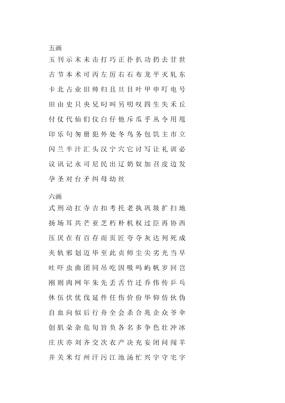 现代汉语常用字表_第2页