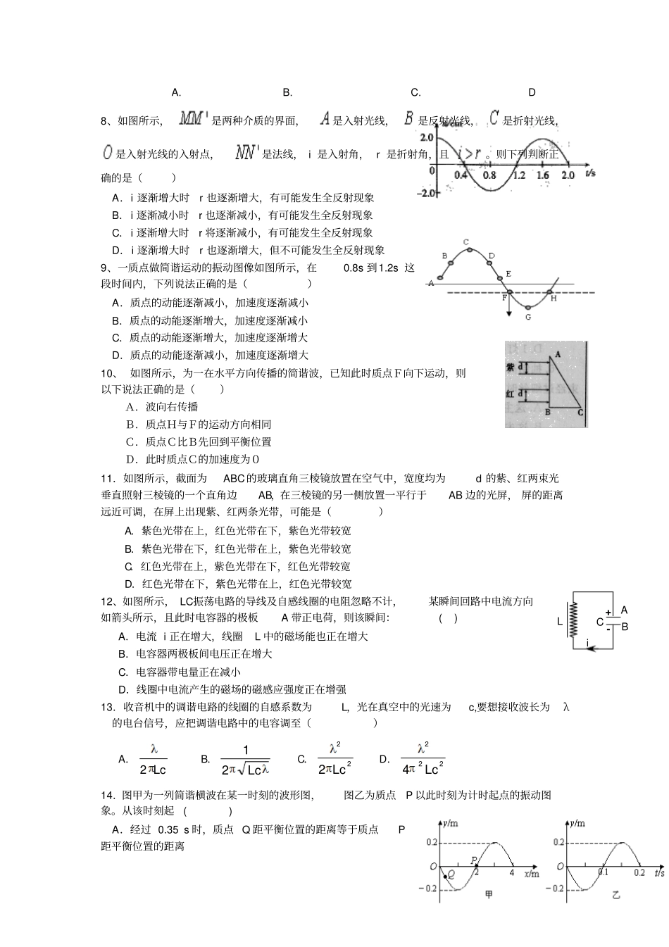 人教版高中物理选修4：本册综合测试题10x_第2页