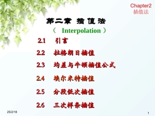 计算方法—插值法
