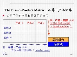 品牌与产品的组合矩阵