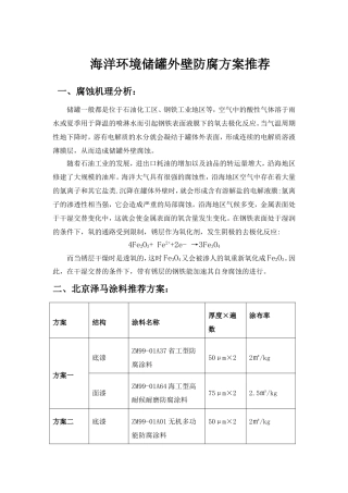 海洋环境储罐外壁防腐方案